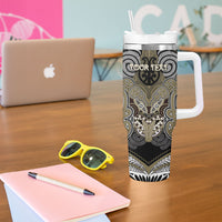 Aotearoa Iwi Waikato Tainui Personalised Tumbler With Handle Maori Kowhaiwhai Pattern LT19 - Polynesian Pride