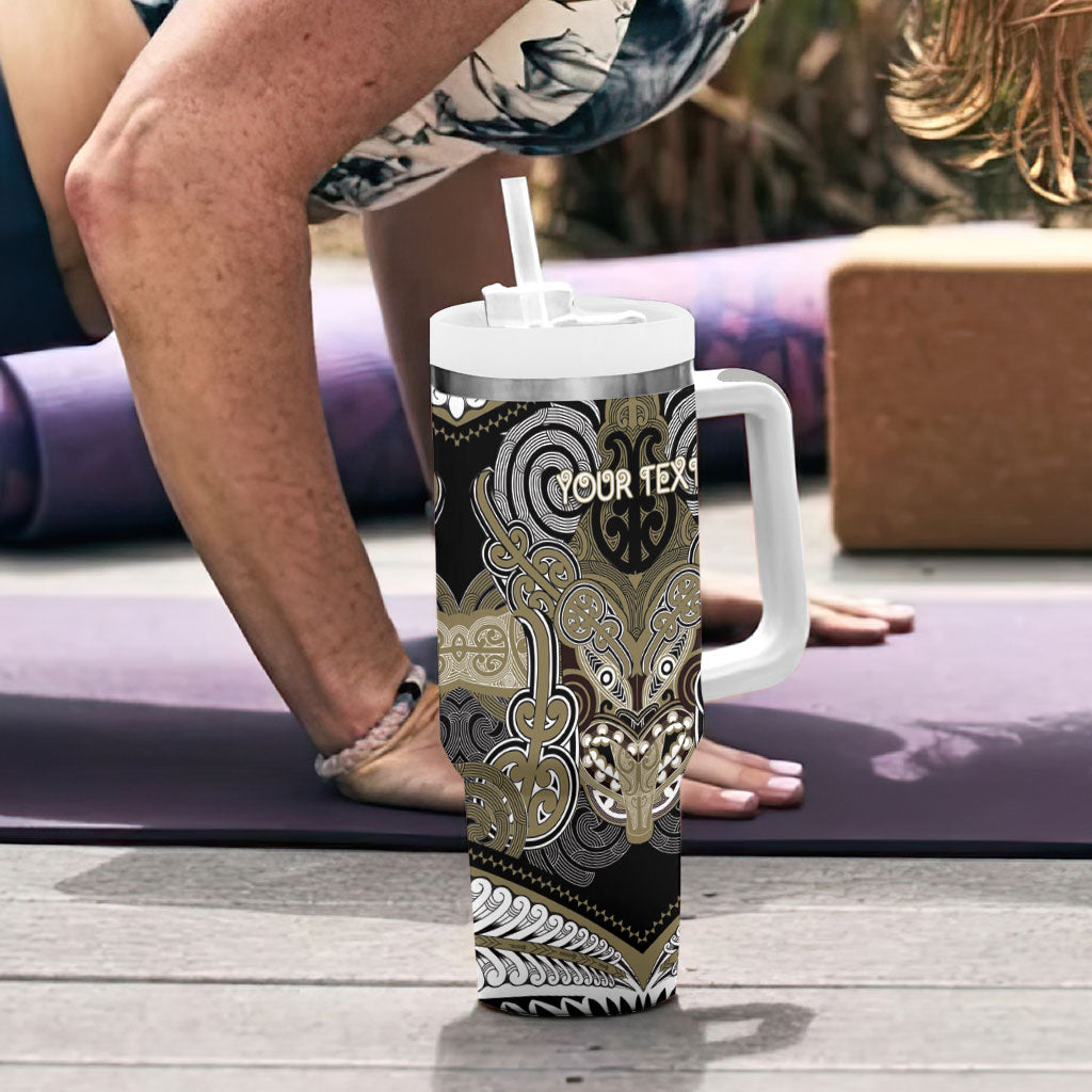 Aotearoa Iwi Waikato Tainui Personalised Tumbler With Handle Maori Kowhaiwhai Pattern LT19 - Polynesian Pride