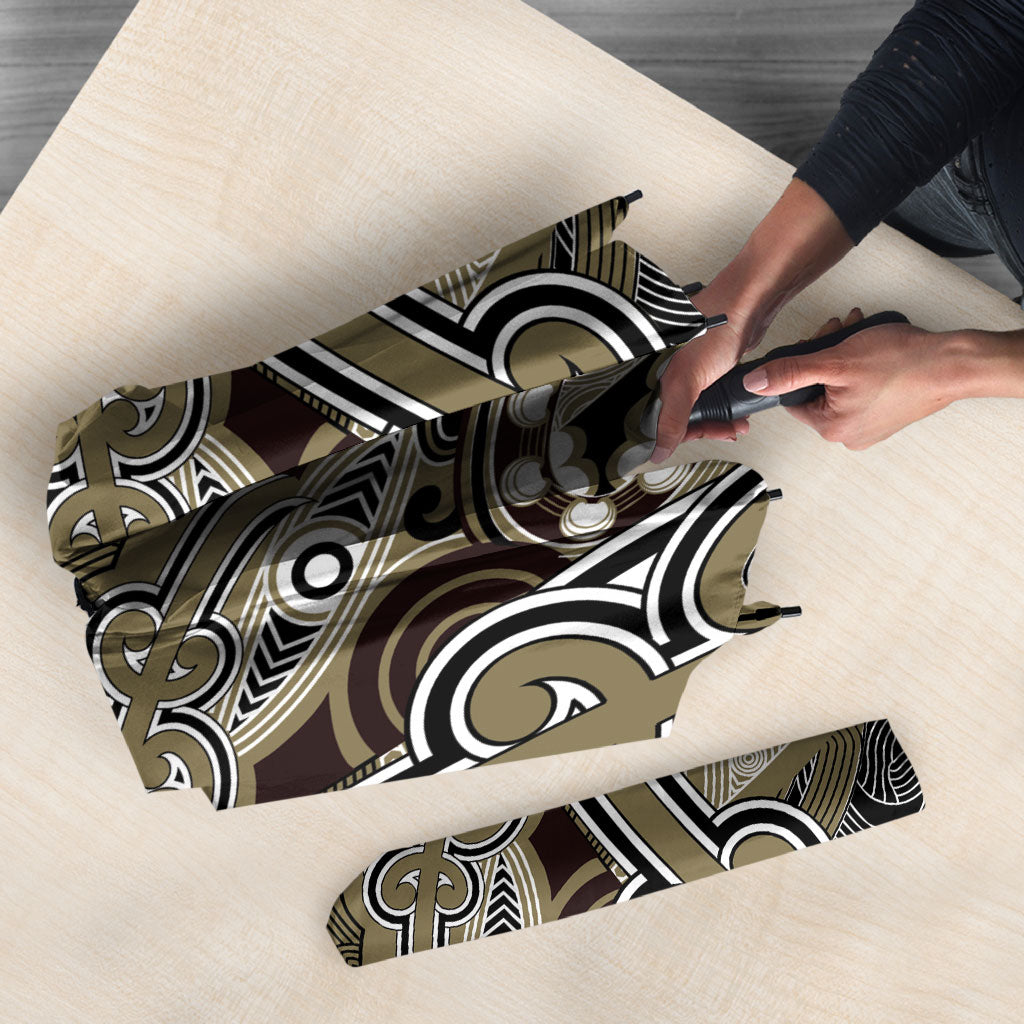 Aotearoa Iwi Waikato Tainui Umbrella Maori Kowhaiwhai Pattern LT19 - Polynesian Pride