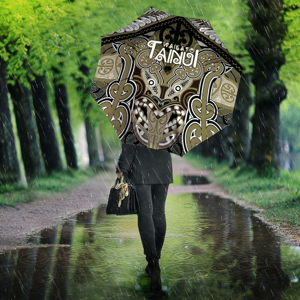 Aotearoa Iwi Waikato Tainui Umbrella Maori Kowhaiwhai Pattern LT19 - Polynesian Pride