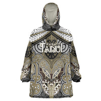 Aotearoa Iwi Waikato Tainui Personalised Wearable Blanket Hoodie Maori Kowhaiwhai Pattern LT19 One Size Dark Yellow - Polynesian Pride