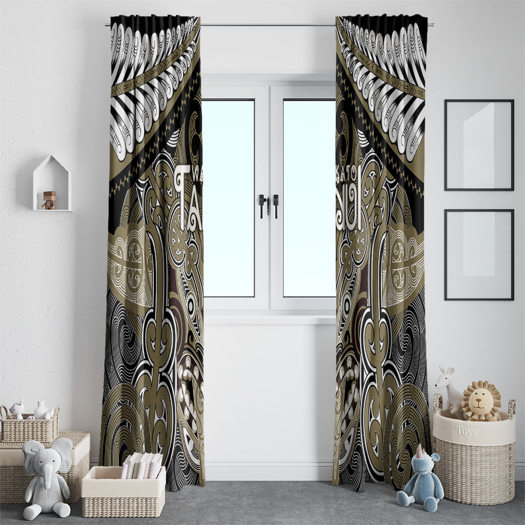 Aotearoa Iwi Waikato Tainui Window Curtain Maori Kowhaiwhai Pattern LT19 - Polynesian Pride
