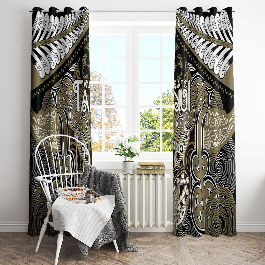 Aotearoa Iwi Waikato Tainui Window Curtain Maori Kowhaiwhai Pattern LT19 - Polynesian Pride
