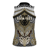 Aotearoa Iwi Waikato Tainui Personalised Women Sleeveless Polo Shirt Maori Kowhaiwhai Pattern LT19 - Polynesian Pride