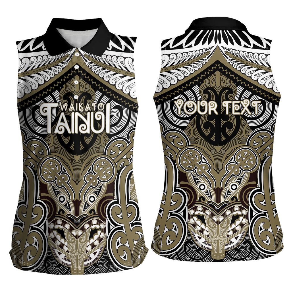 Aotearoa Iwi Waikato Tainui Personalised Women Sleeveless Polo Shirt Maori Kowhaiwhai Pattern LT19 - Polynesian Pride