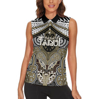 Aotearoa Iwi Waikato Tainui Personalised Women Sleeveless Polo Shirt Maori Kowhaiwhai Pattern LT19 - Polynesian Pride
