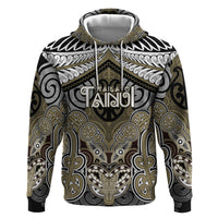 Aotearoa Iwi Waikato Tainui Personalised Zip Hoodie Maori Kowhaiwhai Pattern LT19 Pullover Hoodie Dark Yellow - Polynesian Pride