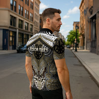 Aotearoa Iwi Waikato Tainui Personalised Zipper Polo Shirt Maori Kowhaiwhai Pattern LT19 - Polynesian Pride