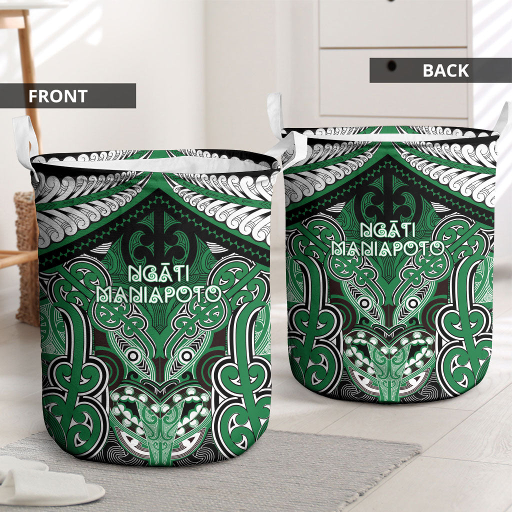Aotearoa Iwi Ngati Maniapoto Laundry Basket Maori Kowhaiwhai Pattern LT19 - Polynesian Pride