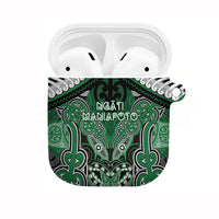 Aotearoa Iwi Ngati Maniapoto AirPods Case Maori Kowhaiwhai Pattern LT19 Green - Polynesian Pride