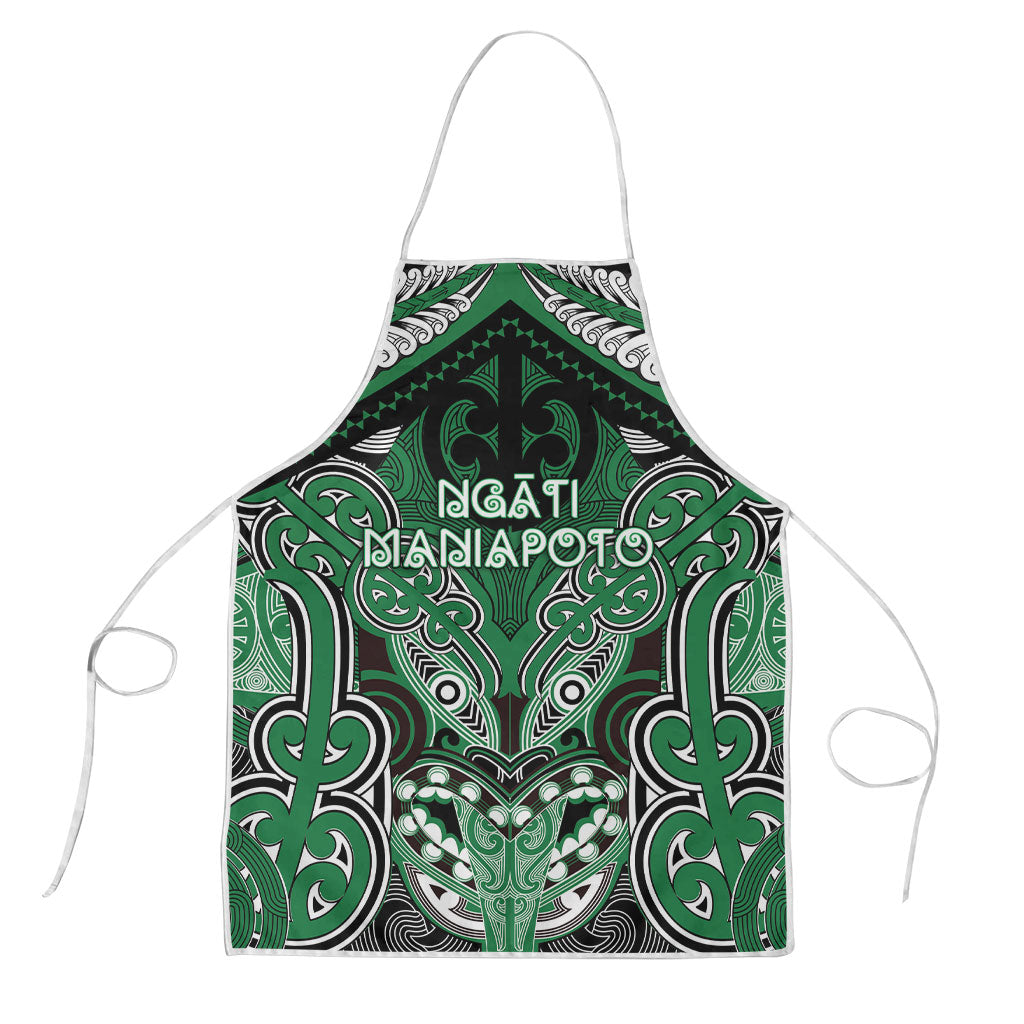 Aotearoa Iwi Ngati Maniapoto Apron Maori Kowhaiwhai Pattern LT19 Green - Polynesian Pride
