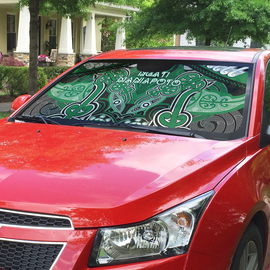 Aotearoa Iwi Ngati Maniapoto Auto Sun Shade Maori Kowhaiwhai Pattern LT19 - Polynesian Pride