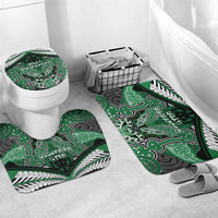Aotearoa Iwi Ngati Maniapoto Bathroom Set Maori Kowhaiwhai Pattern LT19 Mat Set Only (3 pcs) One Size Green - Polynesian Pride
