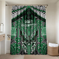 Aotearoa Iwi Ngati Maniapoto Bathroom Set Maori Kowhaiwhai Pattern LT19 Shower Curtain Only Green - Polynesian Pride