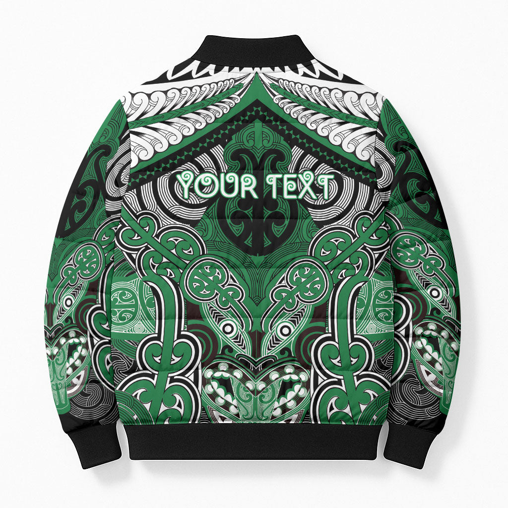 Aotearoa Iwi Ngati Maniapoto Personalised Bomber Puffer Jacket Maori Kowhaiwhai Pattern LT19 - Polynesian Pride