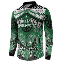 Aotearoa Iwi Ngati Maniapoto Personalised Button Sweatshirt Maori Kowhaiwhai Pattern LT19 - Polynesian Pride
