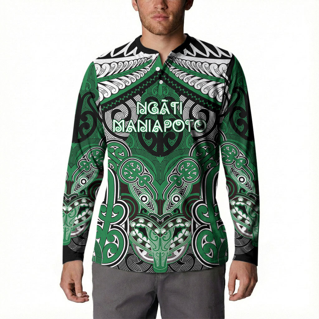 Aotearoa Iwi Ngati Maniapoto Personalised Button Sweatshirt Maori Kowhaiwhai Pattern LT19 - Polynesian Pride