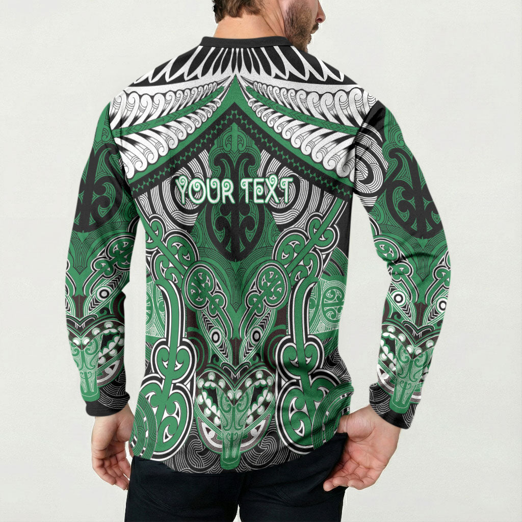 Aotearoa Iwi Ngati Maniapoto Personalised Button Sweatshirt Maori Kowhaiwhai Pattern LT19 - Polynesian Pride