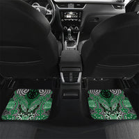 Aotearoa Iwi Ngati Maniapoto Personalised Car Mats Maori Kowhaiwhai Pattern LT19 Set 2pcs - Back Green - Polynesian Pride