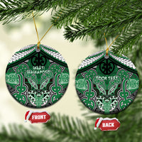 Aotearoa Iwi Ngati Maniapoto Personalised Ceramic Ornament Maori Kowhaiwhai Pattern LT19 Circle Green - Polynesian Pride