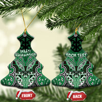 Aotearoa Iwi Ngati Maniapoto Personalised Ceramic Ornament Maori Kowhaiwhai Pattern LT19 Christmas Tree Green - Polynesian Pride