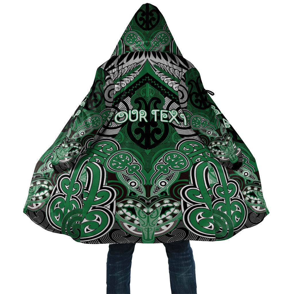 Aotearoa Iwi Ngati Maniapoto Personalised Cloak Maori Kowhaiwhai Pattern LT19 Unisex Green - Polynesian Pride