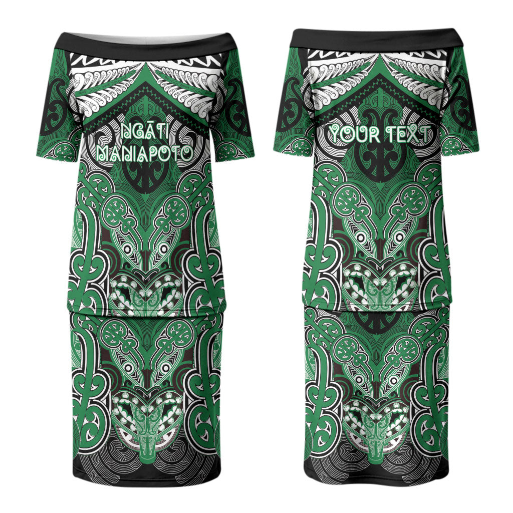 Aotearoa Iwi Ngati Maniapoto Personalised Couples Matching Puletasi and Hawaiian Shirt Maori Kowhaiwhai Pattern LT19 - Polynesian Pride