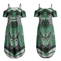 Aotearoa Iwi Ngati Maniapoto Personalised Couples Matching Summer Maxi Dress and Long Sleeve Button Shirt Maori Kowhaiwhai Pattern LT19 - Polynesian Pride