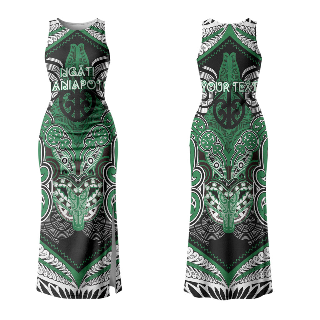 Aotearoa Iwi Ngati Maniapoto Personalised Couples Matching Tank Maxi Dress and Long Sleeve Button Shirt Maori Kowhaiwhai Pattern LT19 - Polynesian Pride