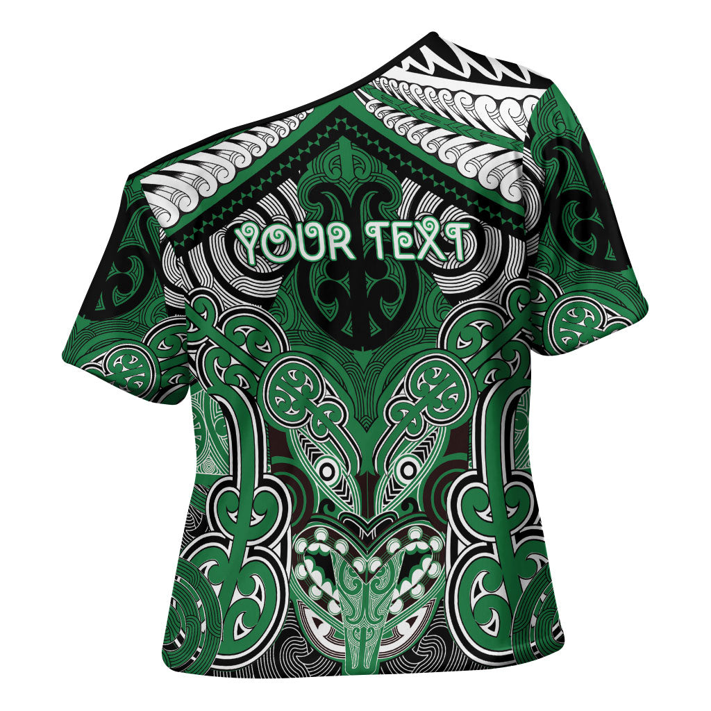 Aotearoa Iwi Ngati Maniapoto Personalised Cross Shoulder Shirt Maori Kowhaiwhai Pattern LT19 - Polynesian Pride