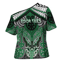 Aotearoa Iwi Ngati Maniapoto Personalised Cross Shoulder Shirt Maori Kowhaiwhai Pattern LT19 - Polynesian Pride