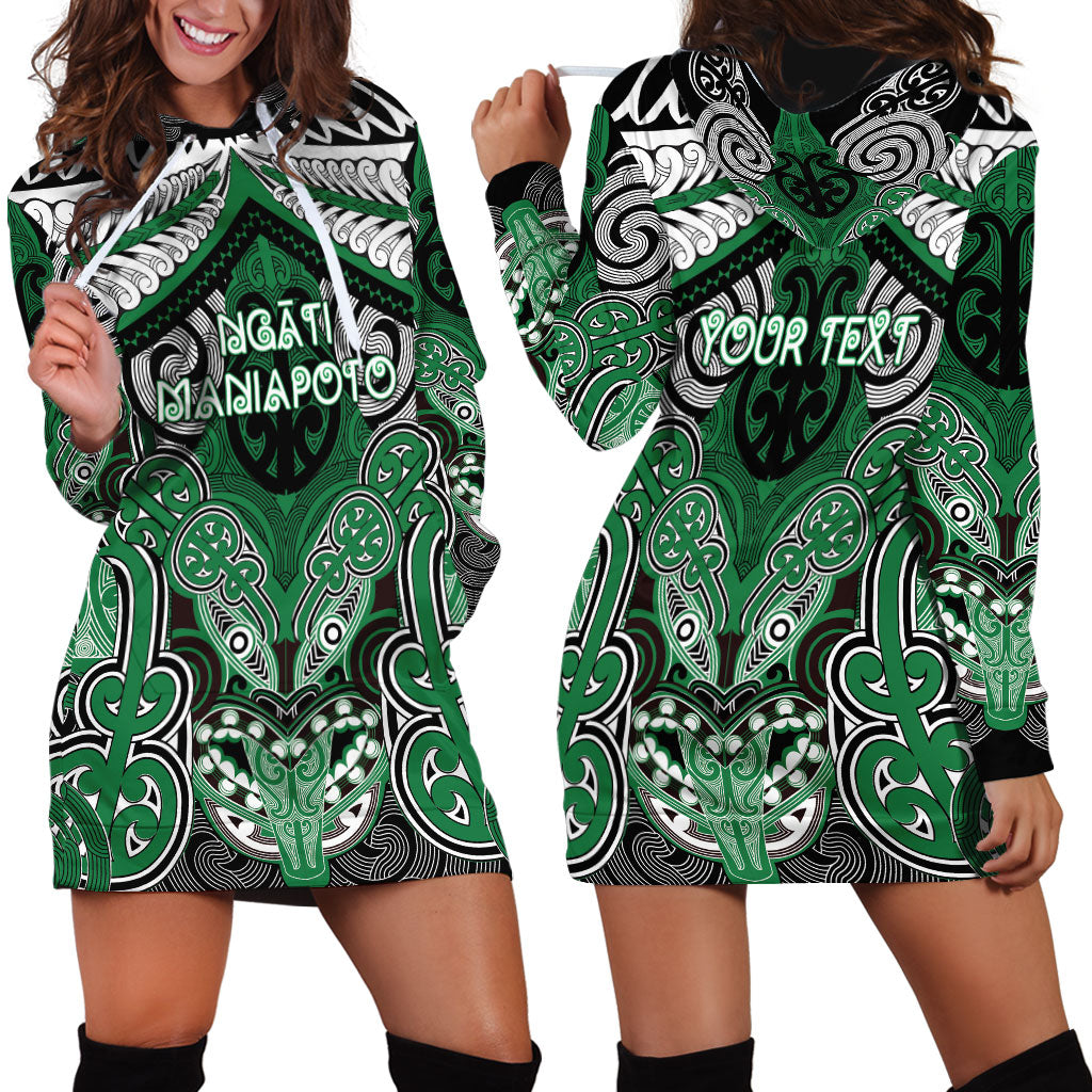 Aotearoa Iwi Ngati Maniapoto Personalised Hoodie Dress Maori Kowhaiwhai Pattern LT19 - Polynesian Pride