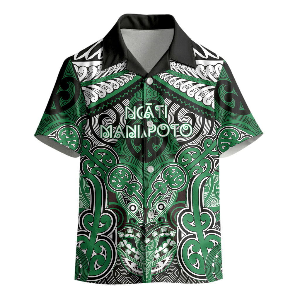 Aotearoa Iwi Ngati Maniapoto Personalised Kid Hawaiian Shirt Maori Kowhaiwhai Pattern LT19 - Polynesian Pride
