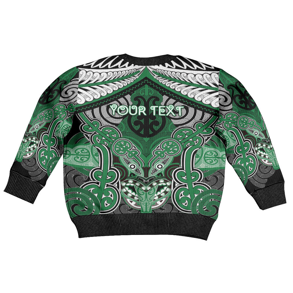 Aotearoa Iwi Ngati Maniapoto Personalised Kid Ugly Christmas Sweater Maori Kowhaiwhai Pattern LT19 - Polynesian Pride