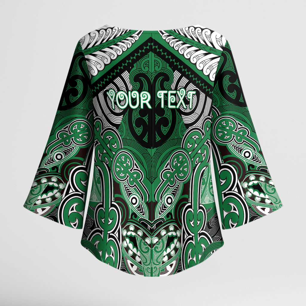 Aotearoa Iwi Ngati Maniapoto Personalised Kimono Sleeve Blouse Maori Kowhaiwhai Pattern LT19 - Polynesian Pride