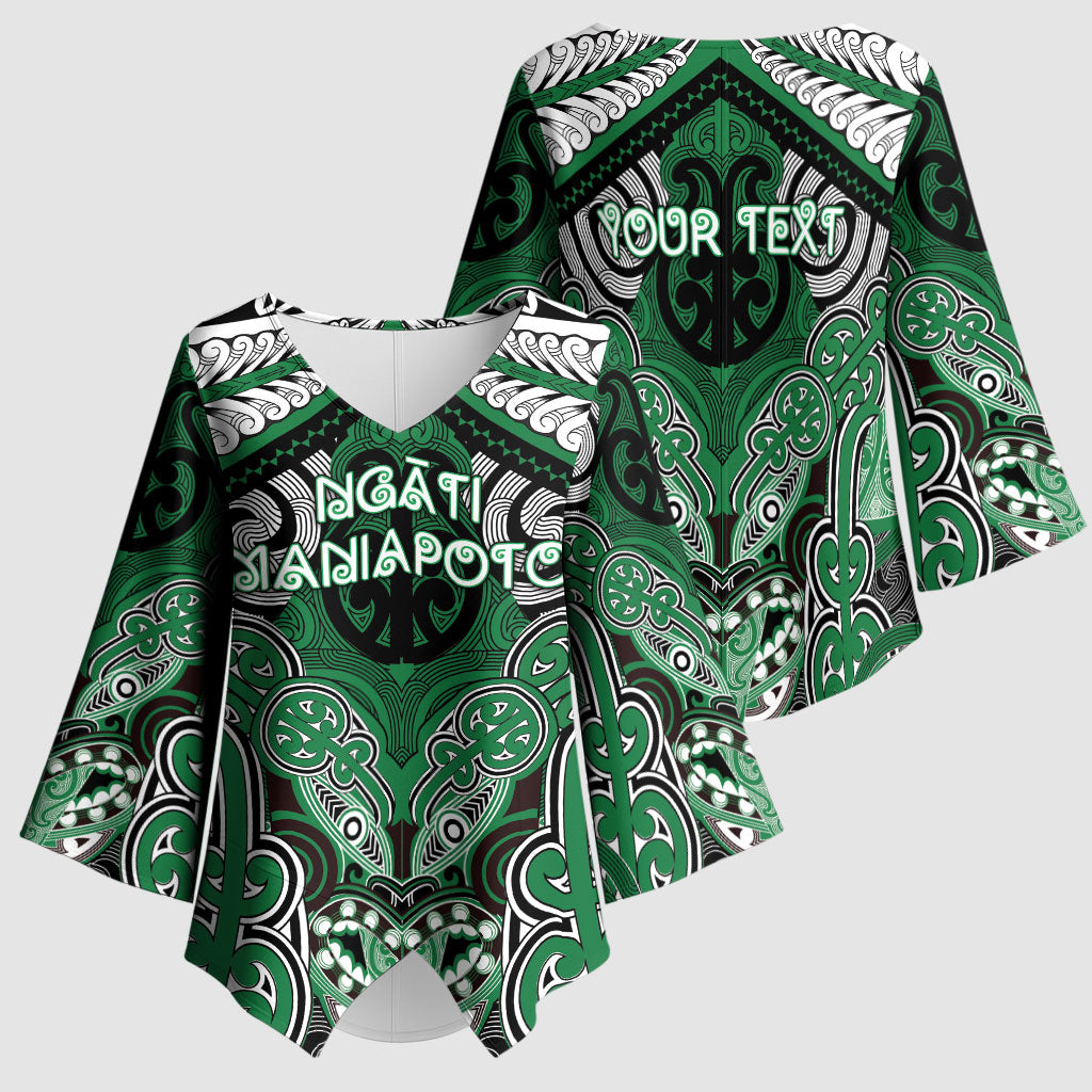 Aotearoa Iwi Ngati Maniapoto Personalised Kimono Sleeve Blouse Maori Kowhaiwhai Pattern LT19 - Polynesian Pride