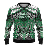 Aotearoa Iwi Ngati Maniapoto Personalised Ugly Christmas Sweater Maori Kowhaiwhai Pattern LT19 - Polynesian Pride