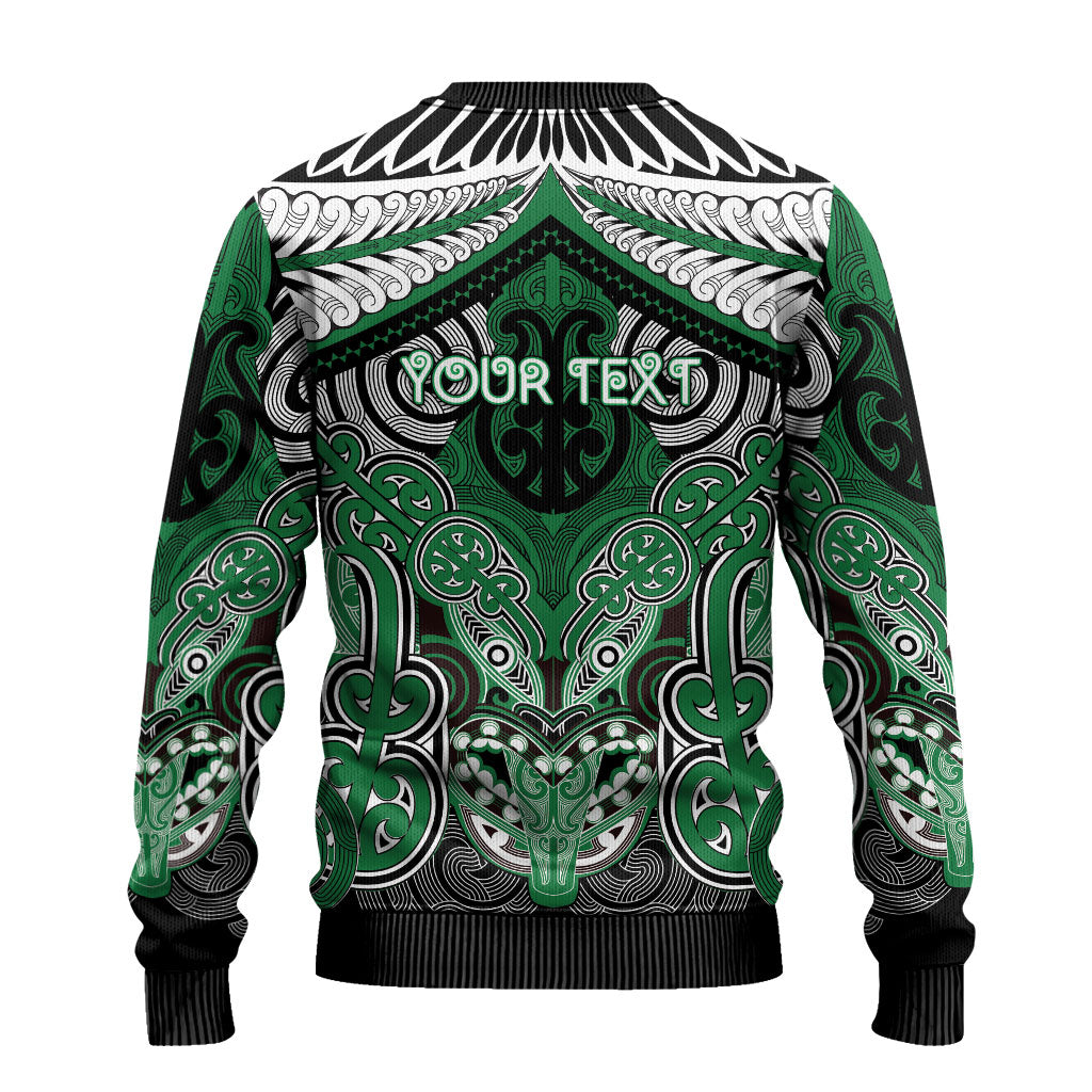 Aotearoa Iwi Ngati Maniapoto Personalised Ugly Christmas Sweater Maori Kowhaiwhai Pattern LT19 - Polynesian Pride