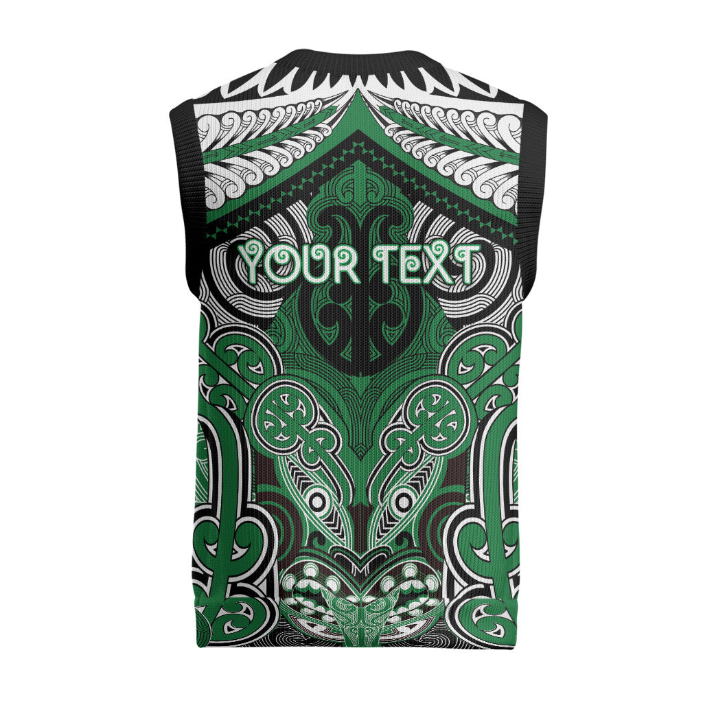 Aotearoa Iwi Ngati Maniapoto Personalised Christmas Knitted V-Neck Vest Maori Kowhaiwhai Pattern LT19 - Polynesian Pride
