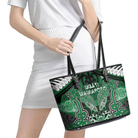 Aotearoa Iwi Ngati Maniapoto Leather Tote Bag Maori Kowhaiwhai Pattern LT19 - Polynesian Pride