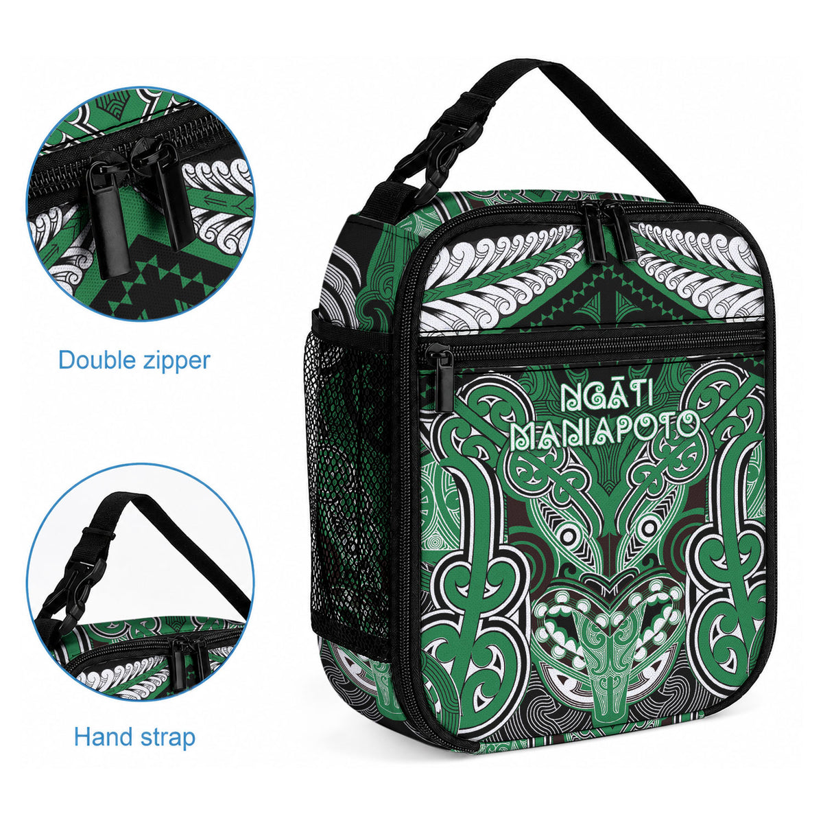 Aotearoa Iwi Ngati Maniapoto Lunch Bag Maori Kowhaiwhai Pattern LT19 - Polynesian Pride