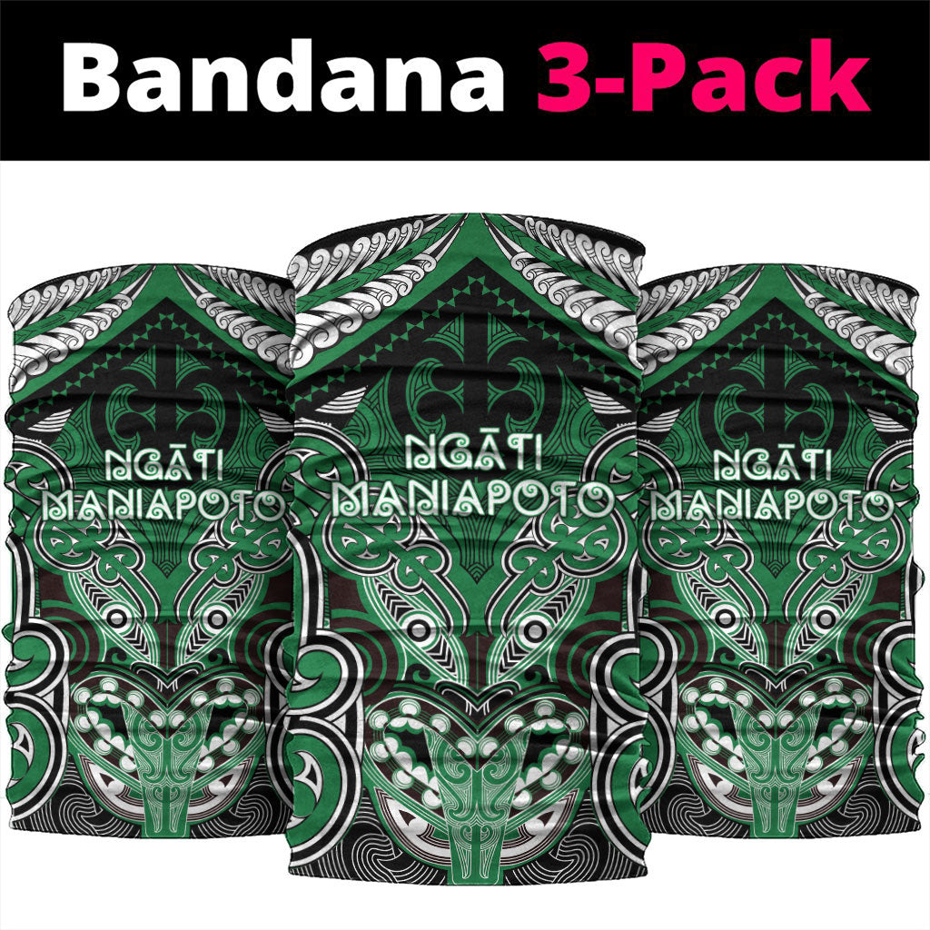 Aotearoa Iwi Ngati Maniapoto Neck Gaiter Maori Kowhaiwhai Pattern LT19 package One Size: 25*50cm Green - Polynesian Pride