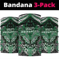Aotearoa Iwi Ngati Maniapoto Neck Gaiter Maori Kowhaiwhai Pattern LT19 package One Size: 25*50cm Green - Polynesian Pride