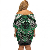 Aotearoa Iwi Ngati Maniapoto Personalised Off Shoulder Short Dress Maori Kowhaiwhai Pattern LT19 - Polynesian Pride