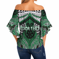 Aotearoa Iwi Ngati Maniapoto Personalised Off Shoulder Wrap Waist Top Maori Kowhaiwhai Pattern LT19 - Polynesian Pride