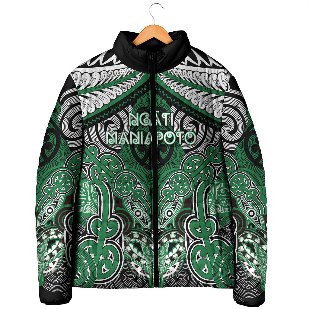 Aotearoa Iwi Ngati Maniapoto Personalised Padded Jacket Maori Kowhaiwhai Pattern LT19 - Polynesian Pride