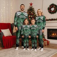 Aotearoa Iwi Ngati Maniapoto Personalised Christmas Pajama Set Maori Kowhaiwhai Pattern LT19 - Polynesian Pride