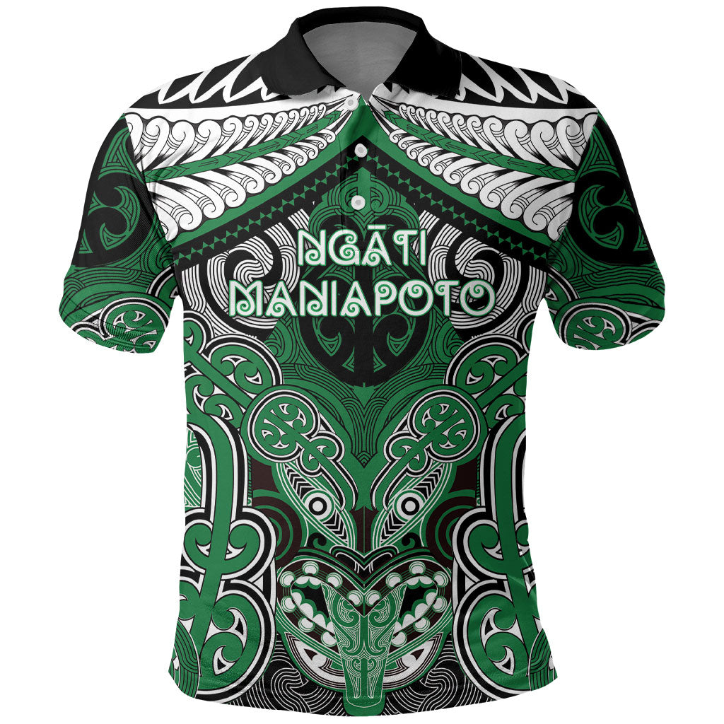 Aotearoa Iwi Ngati Maniapoto Personalised Polo Shirt Maori Kowhaiwhai Pattern LT19 Green - Polynesian Pride