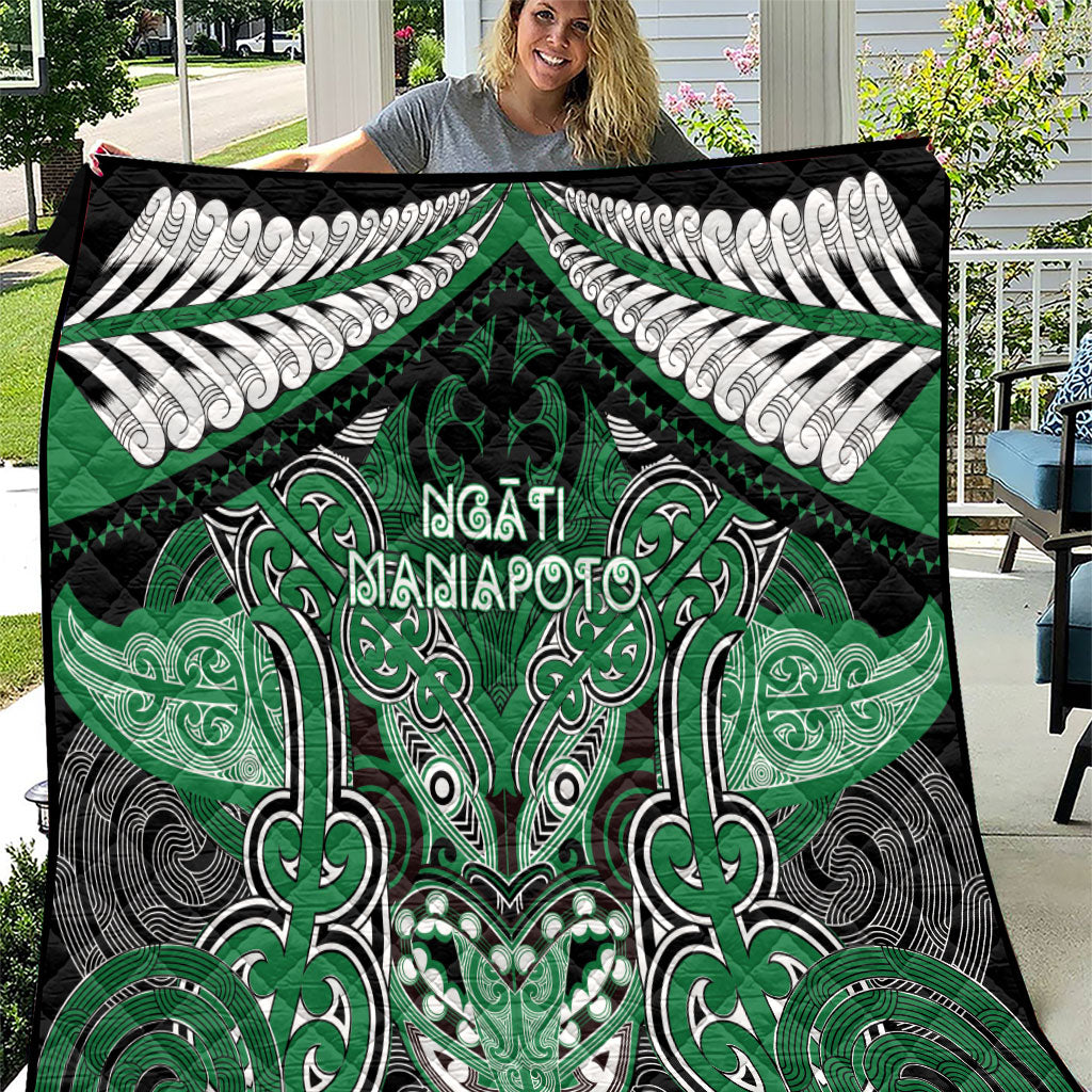 Aotearoa Iwi Ngati Maniapoto Quilt Maori Kowhaiwhai Pattern LT19 Green - Polynesian Pride