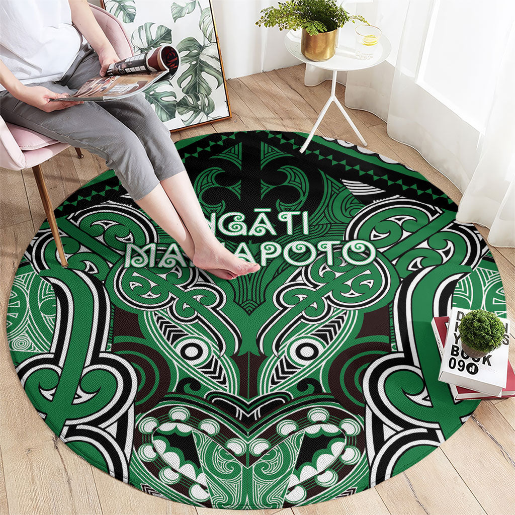 Aotearoa Iwi Ngati Maniapoto Round Carpet Maori Kowhaiwhai Pattern LT19 - Polynesian Pride
